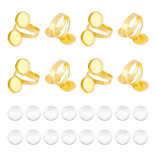 DIY Double Blank Dome Finger Ring Making Kit