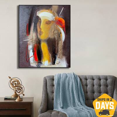 Abstract Woman Acrylic Painting Female Colorful Painting on Canvas Modern Wall Art for Home | DREAMY SIMGE 27.6"x23.7&qu...