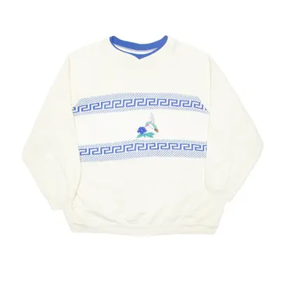 GREAT LAKES APPAREL Floral Womens Sweatshirt Cream 2XL