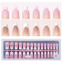 French Tip Press-on Nails Set, 150/160pcs Glossy Finish Stick on Nails for Diy Nail Art, Elegant Fake Nails Kit for Home Salo...
