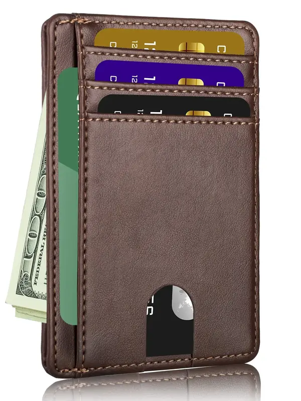 1 Piece Men's Business Simple Style Plain Color Card Holder, Casual Trendy Card Holder with Card Slots, Casual Trendy Cardhol...