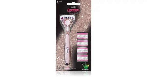 Wilkinson Sword Quattro Women's Rose Gold Razor + 4pcs Replacement Head