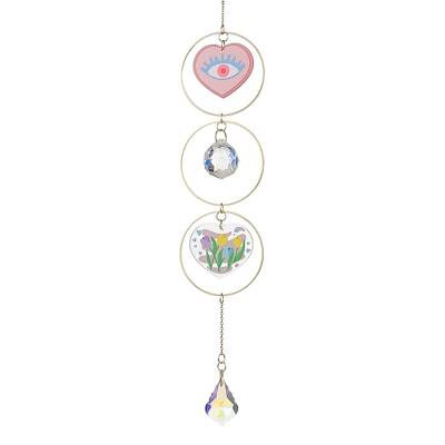 Heart Acrylic & Brass Ring Hanging Ornaments
