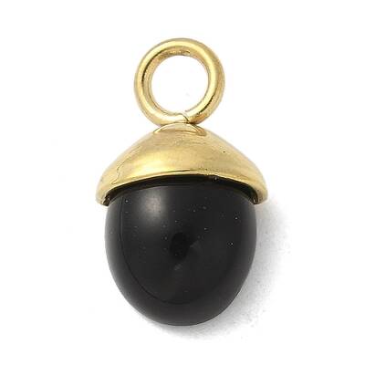 304 Stainless Steel Dyed Black Synthetic Turquoise Pendants