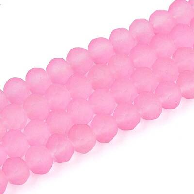 Baking Paint Frosted Glass Beads Strands