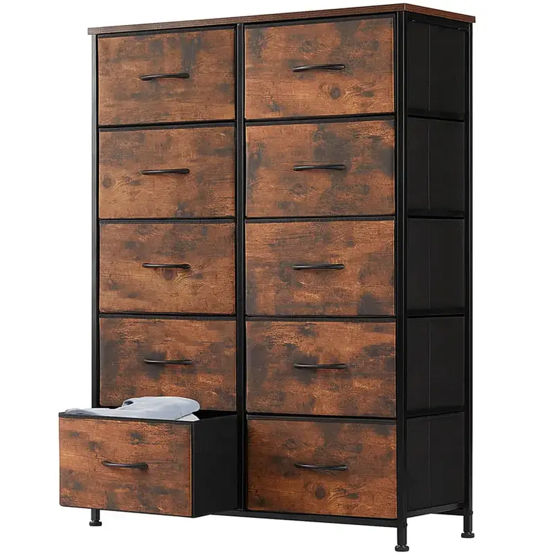 SweetFurniture Dresser, Dresser for Bedroom Tall Drawer Dresser Organizer Storage Drawers Fabric Storage Tower