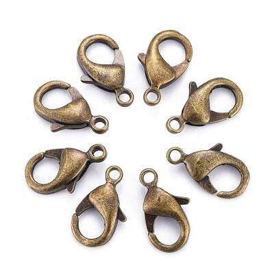 Antique Bronze Brass Lobster Claw Clasps