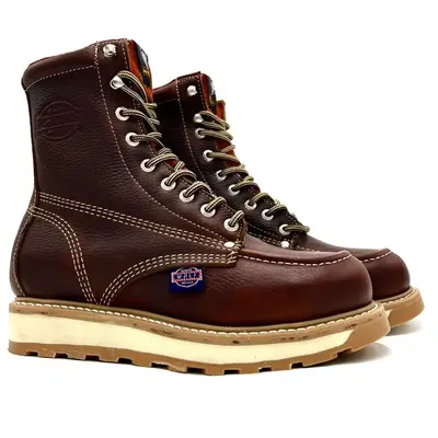 White Wolf 8 Inch Lacer Moc Toe Work Boot Dual Density Goodyear Welt Sole Oil and Slip Resistant Anti-Fatigue WW-955 Grizzly ...