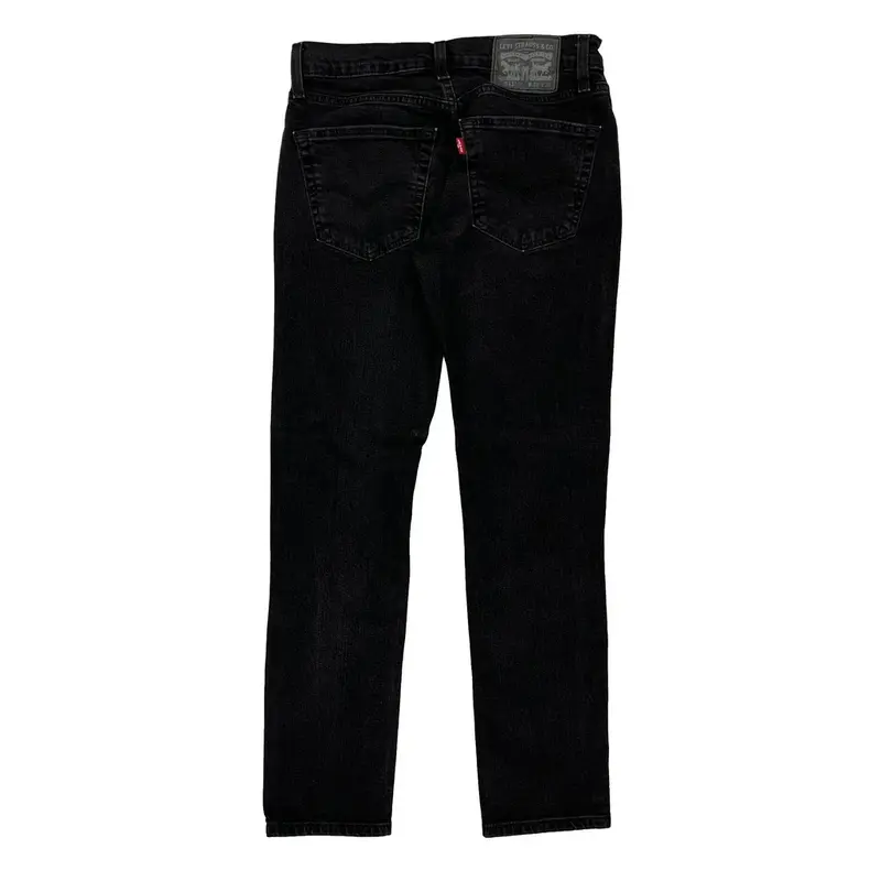 Levis Slim Fit Jeans - 30W 29L Black Cotton Blend