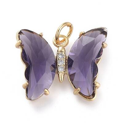 Brass Micro Pave Clear Cubic Zirconia Pendant
