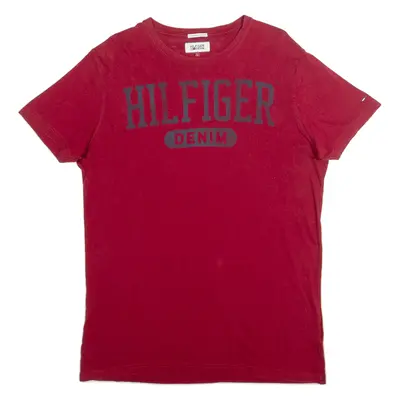 TOMMY HILFIGER Mens T-Shirt Red L