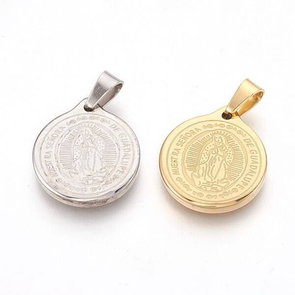 304 Stainless Steel Lady of Guadalupe Pendants
