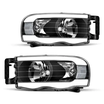 YITAMOTOR® Switchback Turn Signal & LED DRL Headlights Headlamps Compatible with 2002 2003 2004 2005 Dodge Ram 1500/03 04 05...