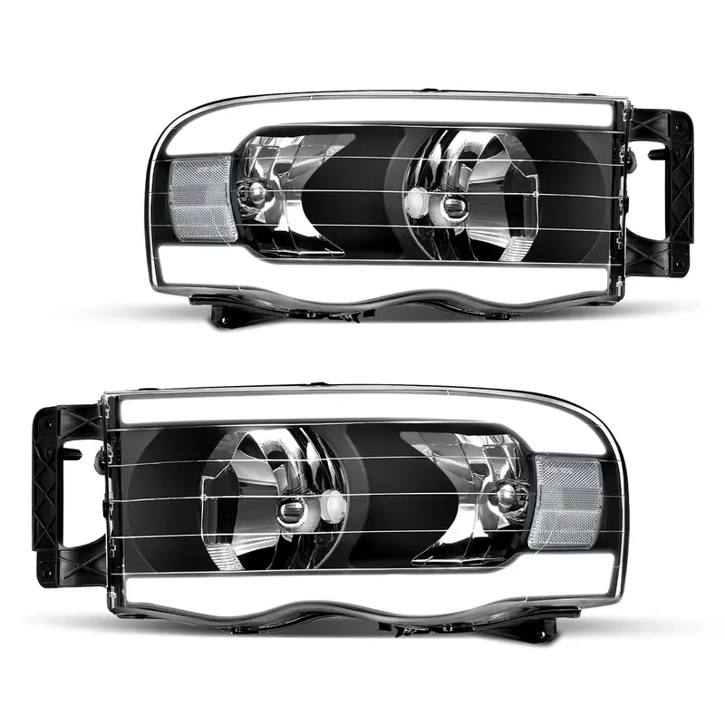 YITAMOTOR® Switchback Turn Signal & LED DRL Headlights Headlamps Compatible with 2002 2003 2004 2005 Dodge Ram 1500/03 04 05...