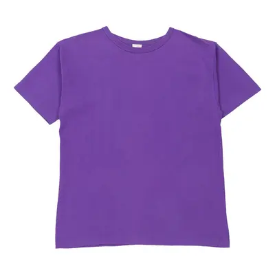Single Stitch Fruit Of The Loom T-Shirt - Large Purple Cotton