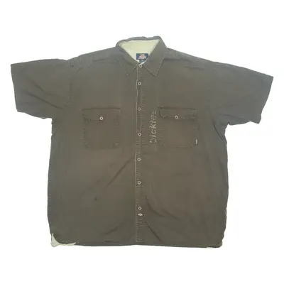 DICKIES Mens Flannel Shirt Brown 2XL