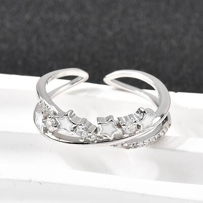 Star 925 Sterling Silver Cubic Zirconia Rings for Women