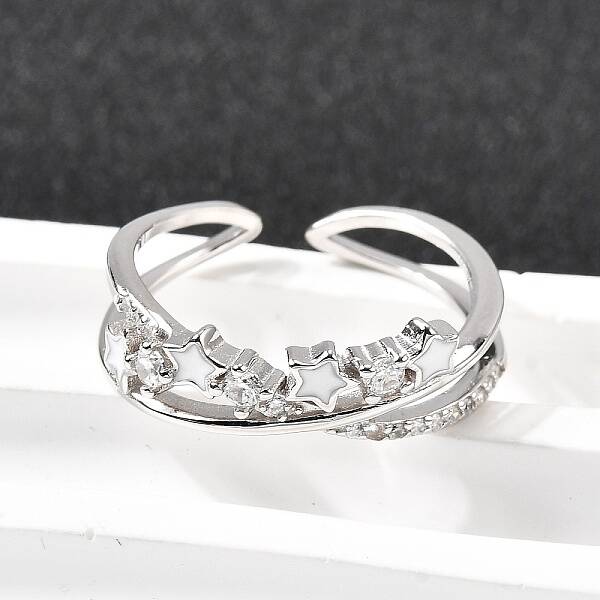 Star 925 Sterling Silver Cubic Zirconia Rings for Women