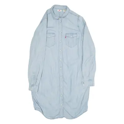 LEVI'S Womens Plain Shirt Blue Long Sleeve M