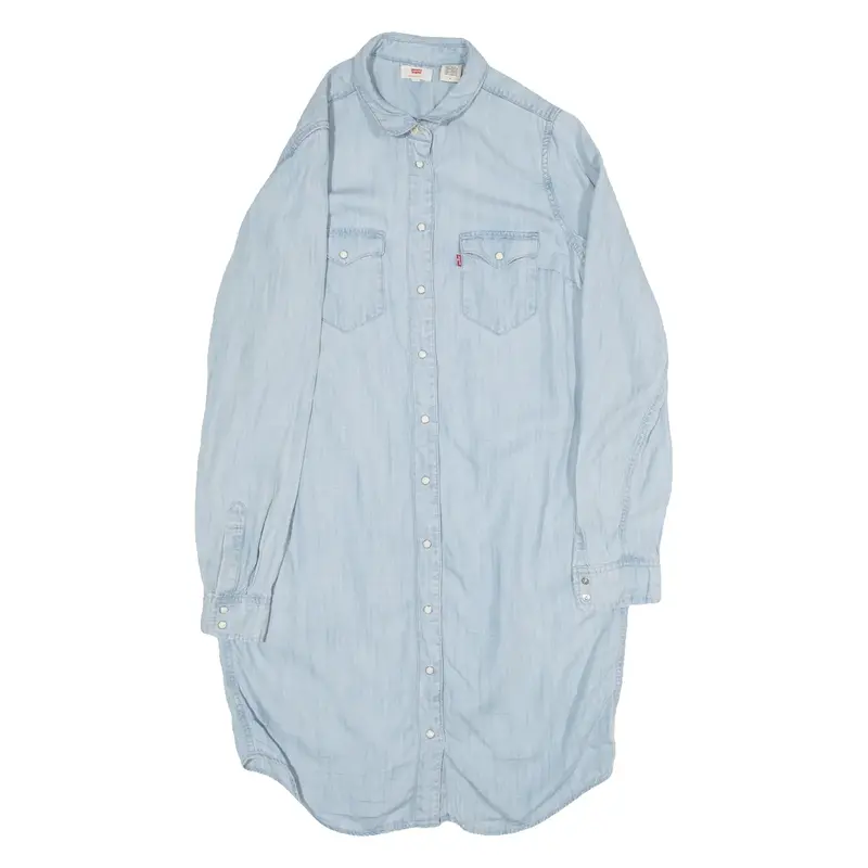 LEVI'S Womens Plain Shirt Blue Long Sleeve M