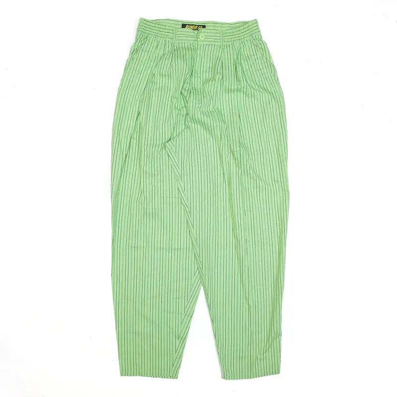 BLONDIE 53 Green Regular Mom Pinstripe Trousers Womens W23 L27