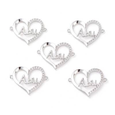 Brass Micro Pave Clear Cubic Zirconia Links