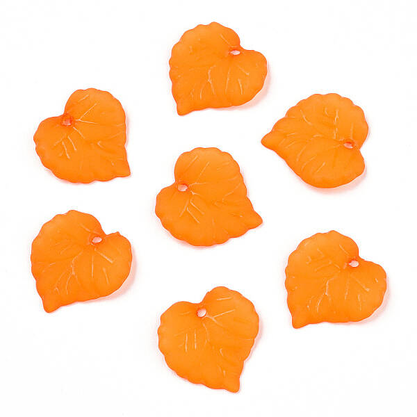 Transparent Frosted Acrylic Leaf Charms