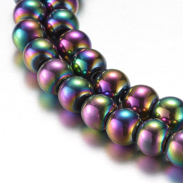 Electroplate Magnetic Synthetic Hematite Bead Strands