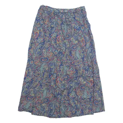 Womens A-Line Skirt Blue Knee Length Floral S