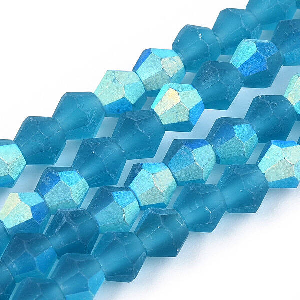 Imitate Austrian Crystal Bicone Frosted Glass Beads Strands