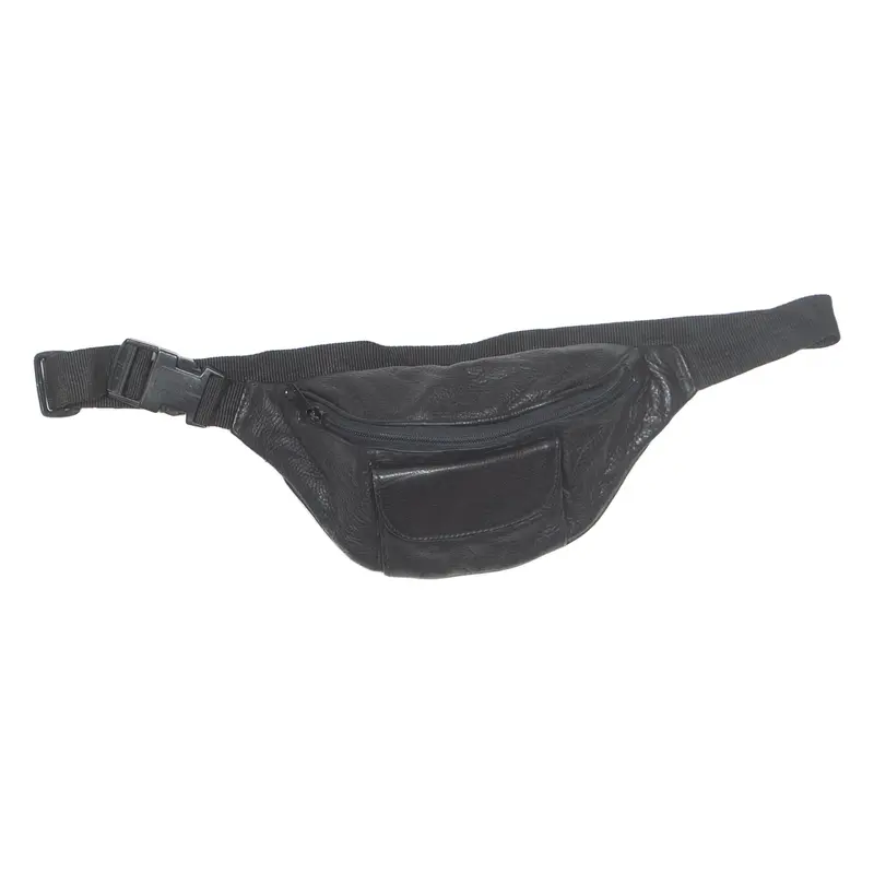 Mens Bum Bag Black Leather Faux Leather