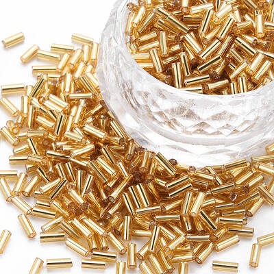 Plated Glass Bugle Beads