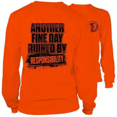 Responsibility - Long Sleeve Safety Orange Hi-Vis T-Shirt