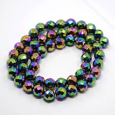 Grade A Electroplate Magnetic  Synthetic Hematite Beads Strands