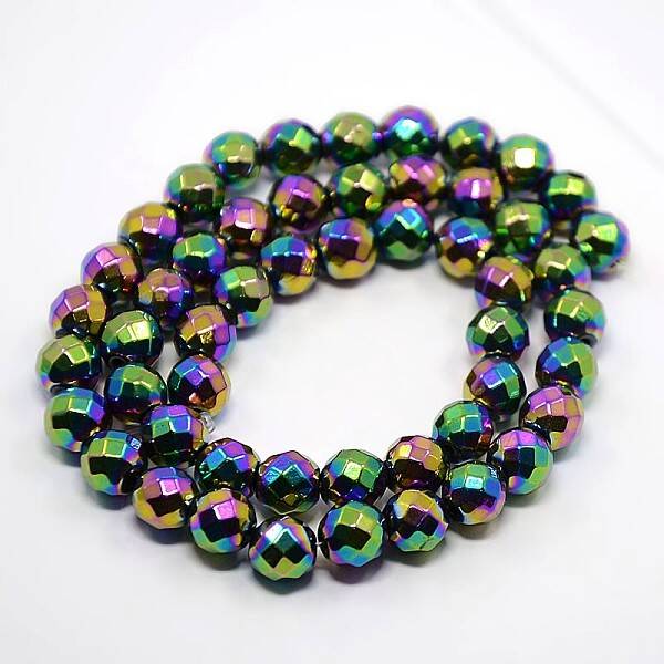 Grade A Electroplate Magnetic  Synthetic Hematite Beads Strands
