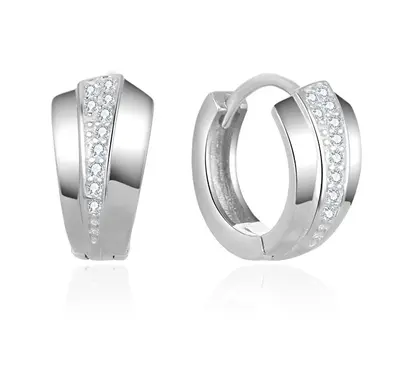 Beneto Elegant round earrings made of silver AGUC2673