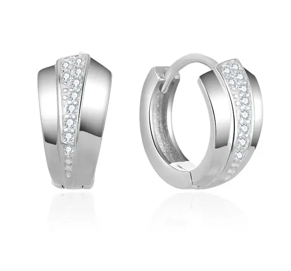 Beneto Elegant round earrings made of silver AGUC2673