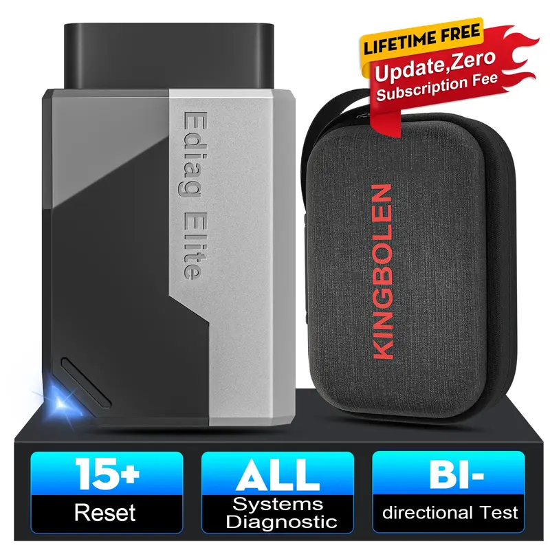 KINGBOLEN Ediag Elite Bluetooth OBD2 Car Code Scanner Reader,No Subscription! 15+ Reset Services, Bi-directional Test, Full S...