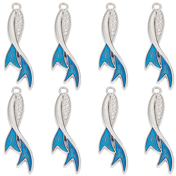 10Pcs Alloy Rhinestone Pendants