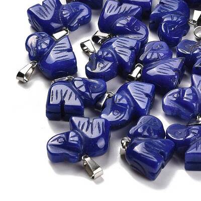 Dyed Natural White Jade Pendants