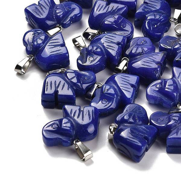 Dyed Natural White Jade Pendants