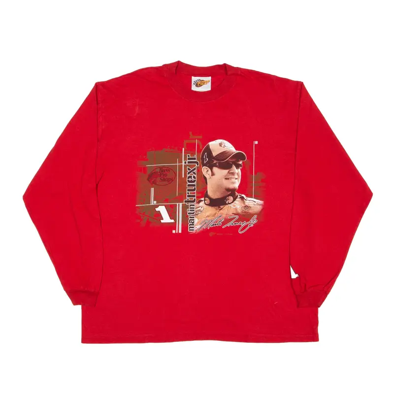 WINNERS CIRCLE Martin Truex Jr T-Shirt Red Long Sleeve Mens XL