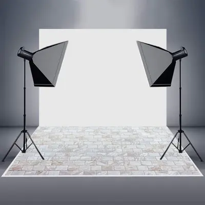 White Brick Plaid Light Pattern Rubber Floor Mat - Aperturee
