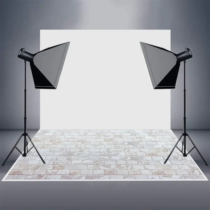 White Brick Plaid Light Pattern Rubber Floor Mat - Aperturee