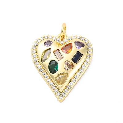 Brass Micro Pave Cubic Zirconia Pendants