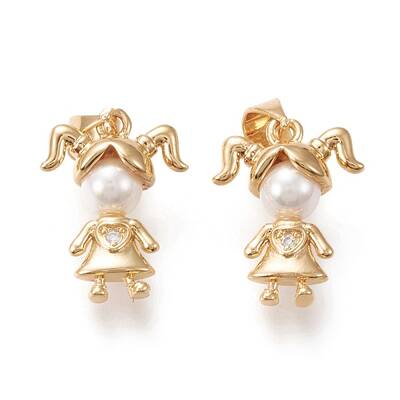 Brass Micro Pave Clear Cubic Zirconia Pendants