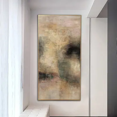 Original Oil Painting Canvas Abstract Wall Art Pastel Colors Painting Personalized Artwork 54x40 Art for Guest Room Wall Deco...