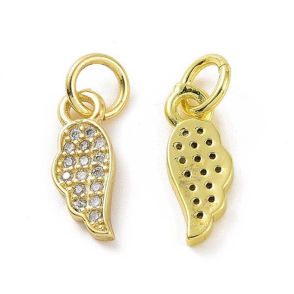 Brass Micro Pave Clear Cubic Zirconia Charms