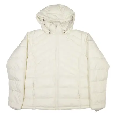 COLUMBIA Womens Puffer Jacket White Hooded XL