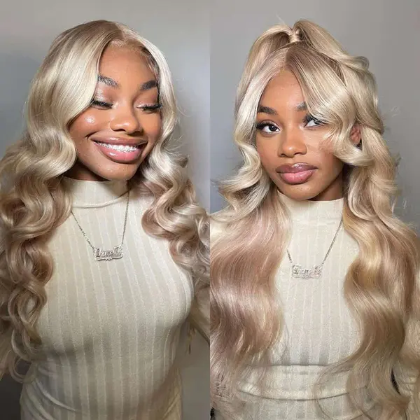[Flash Sale] Ash Blonde Hair 3D Body Wave 13x4 HD Lace Frontal Human Hair Wigs